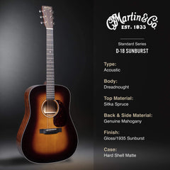 Martin D-18 Standard Series Gloss 1935 Sunburst | Music Experience | Shop Online | South Africa